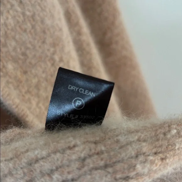 360 Cashmere Sweater Wool Zipper Cardigan Beige Sz Small Grandpacore Neutral - Picture 12 of 12